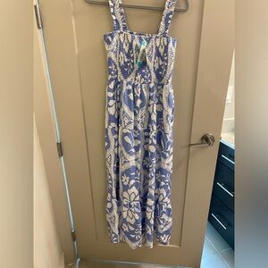 Marine Layer Smocked Top Gauze Dress Blue